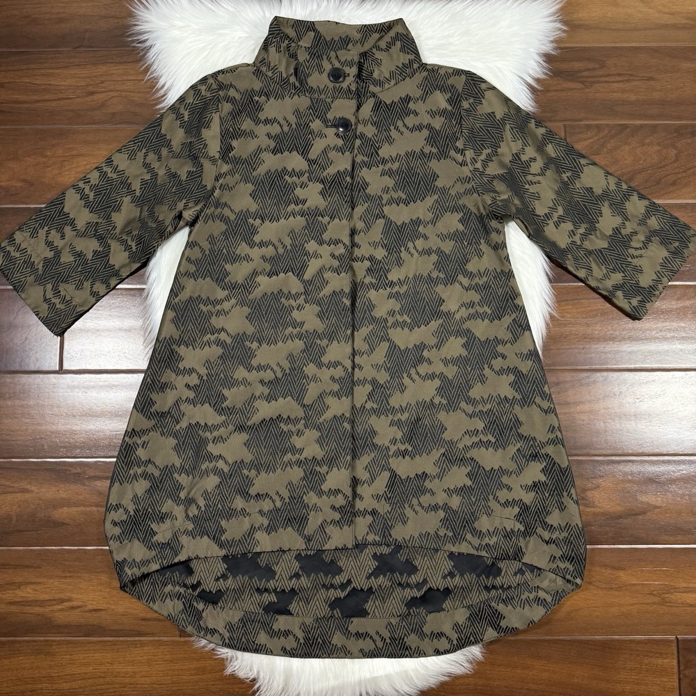 Bryn Walker Size XXS Yael Memory Crunch Jacquard Print Mandarin Collar Jacket